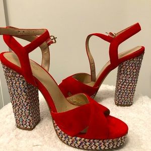 Platform suede sandals